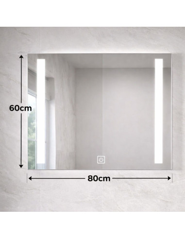 Espejo Led Táctil Horizontal 80x60 Luz Fría